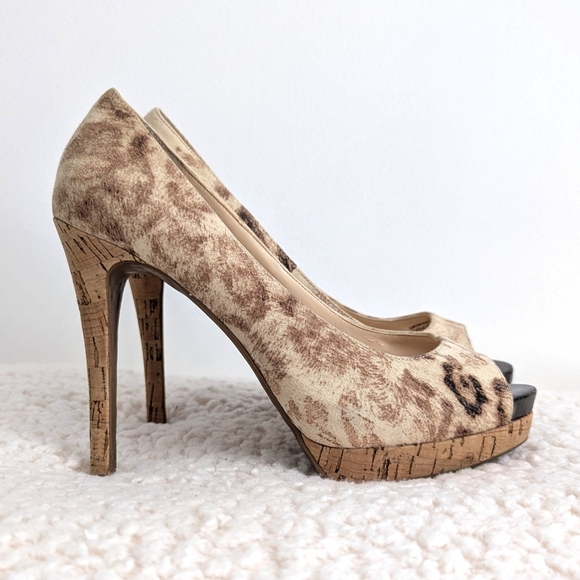 Guess by Marciano Animal Print PeepToe High Heel Platform - Picture 2 of 11